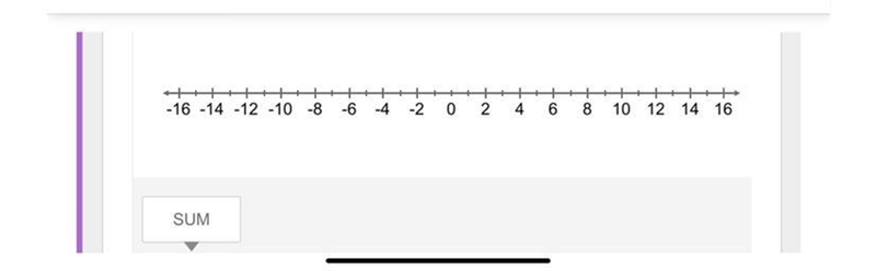 Add using the number line. ​ −11+5 ​ Drag and drop the word SUM to the correct value-example-1