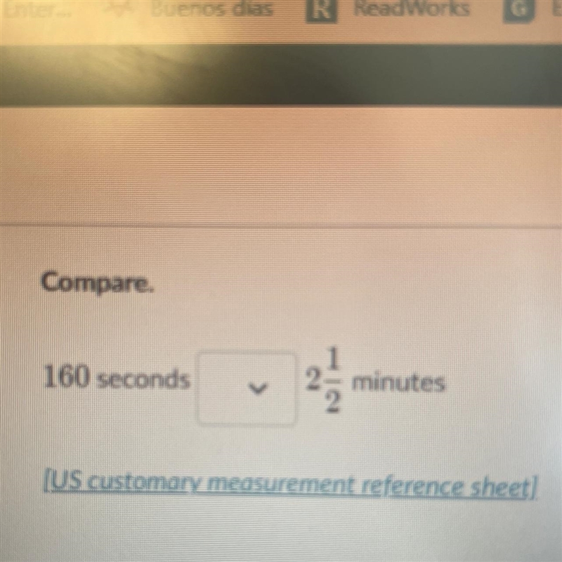 Compare. 160 seconds minutes 2 1/2-example-1