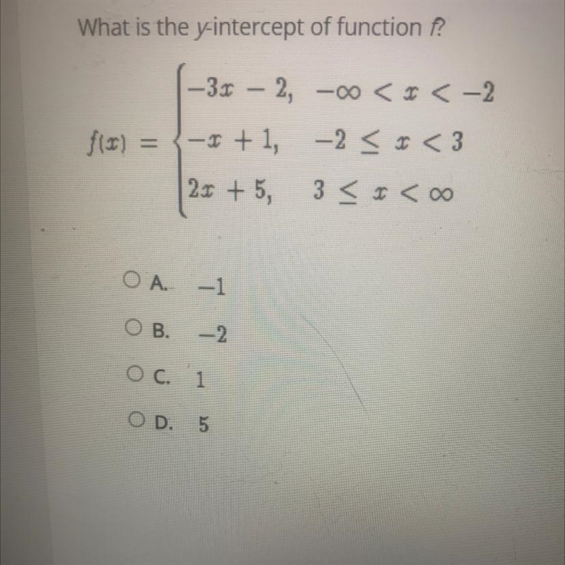 What is the y-intercept of function f-example-1