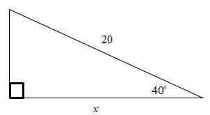 Solve for x in the following triangle. Show how you obtained your answer. x=-example-1