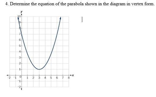 PLEASE HELPPPPP For the first picture determine the equation of the parabola shown-example-1