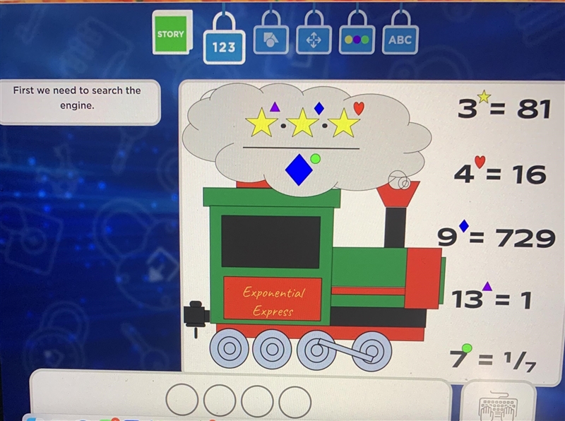 Hi - I am doing the exponent rules escape room and the question is the "exponential-example-1