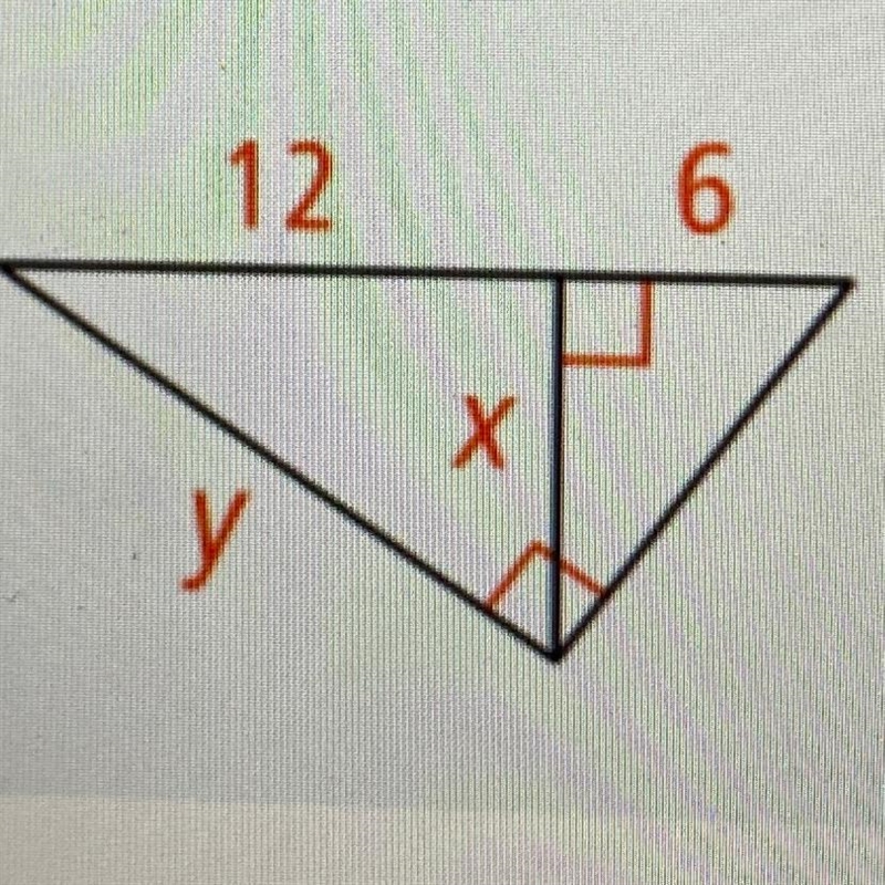 Find X and y in the triangle.-example-1