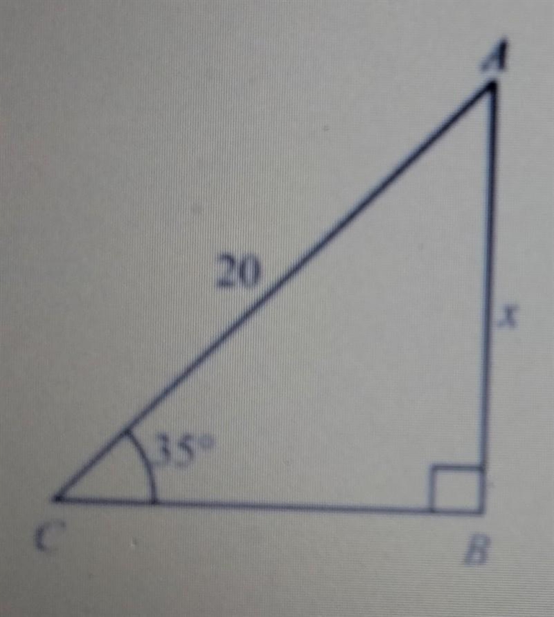 In the following figure, the value of x is ______.Round Your Answer To The Nearest-example-1