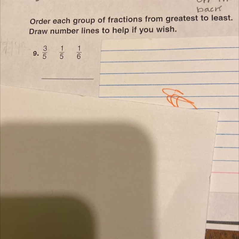 Order each group of fractions from greatest least-example-1