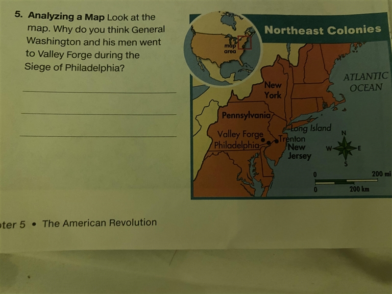 Analyzing the map look at the map, why do you think general Washington and his men-example-1