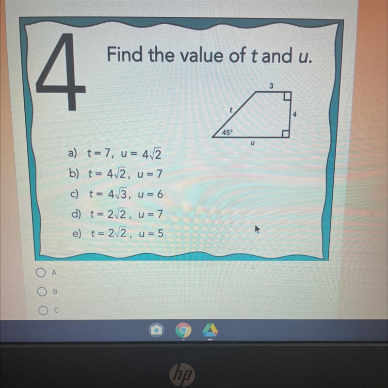 Find the value of t and u-example-1