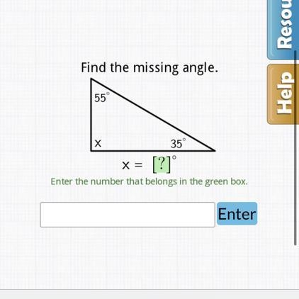 Find the missing angle.-example-1