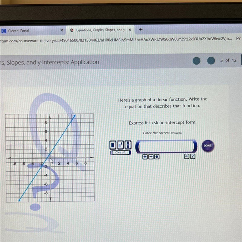 Can someone help me with this? What’s the slope intercept for this?-example-1