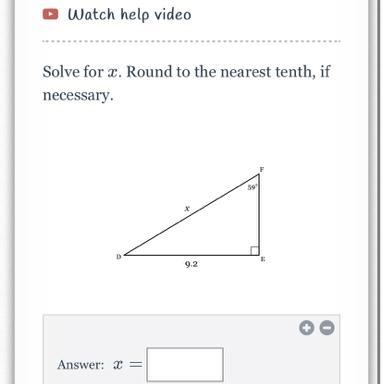 Solve for x. Round to the nearest tenth, if necessary-example-1