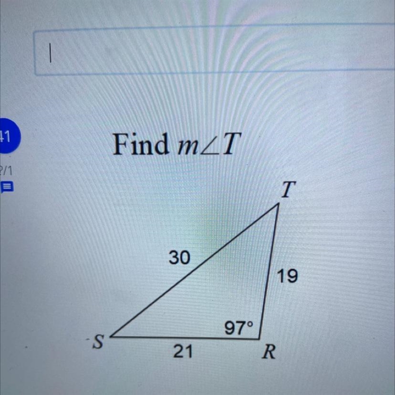 Find m ?/1 U T 30 19 s 97° R 21-example-1