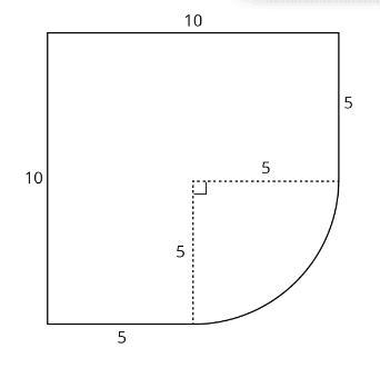 The area of the figure above is blank + 25pi/4-example-1