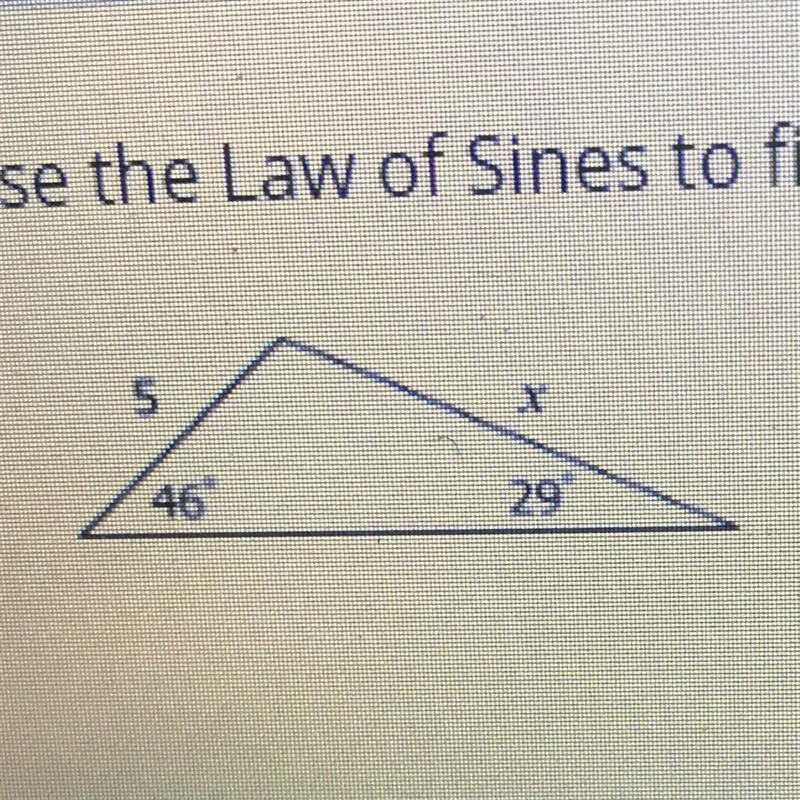 Use the Law of Sines to find the missing side.-example-1