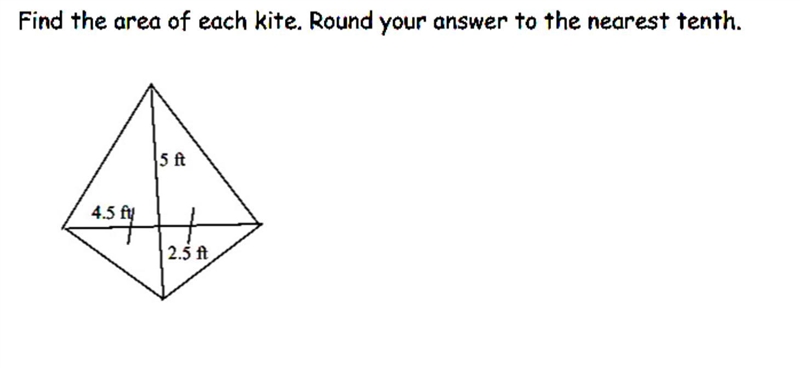 Help me find the answer to this area of a kite problem-example-1