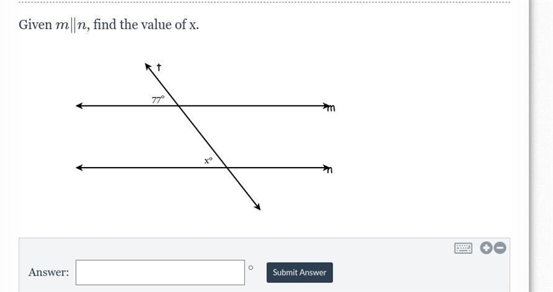 Given m \| nm∥n, find the value of x.-example-1