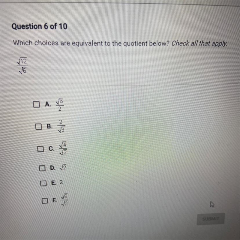 Which choices are equivalent to the quotient below? Check all that apply.-example-1