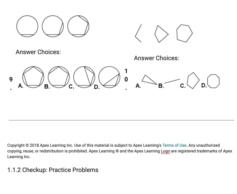 For questions 7 – 10, choose the figure that is most likely the next step in the sequence-example-2