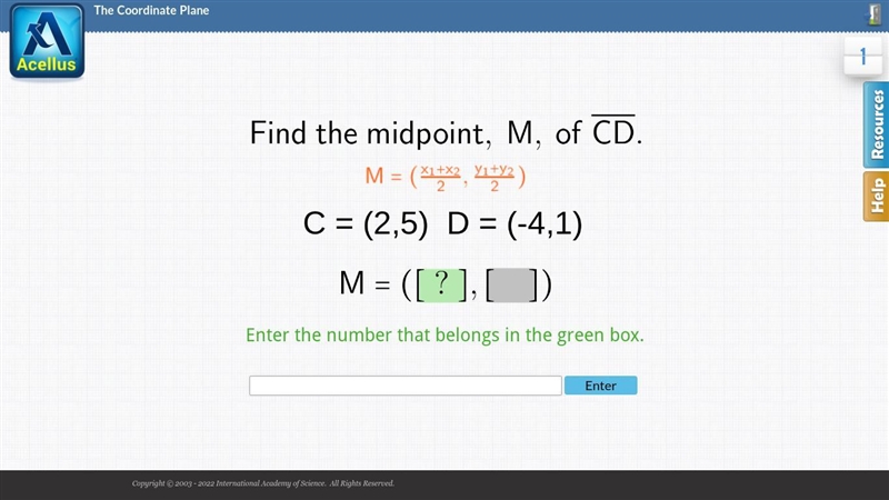 Find the midpoint,M of CD-example-1