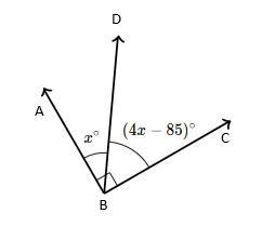 Which THREE statements are correct for the angles shown on the figure? A) x° + 4x-example-1