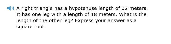 What is the length of the other leg ? express your answer as a square root-example-1