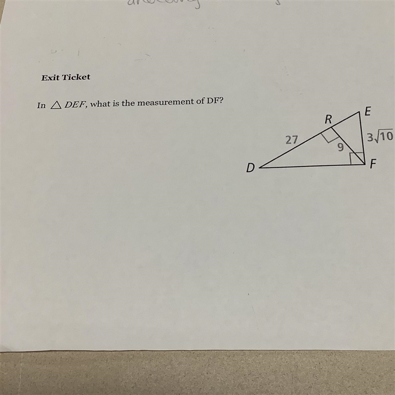 In DEF what is the measurement of DF? HELP PLEASSE and thank you-example-1