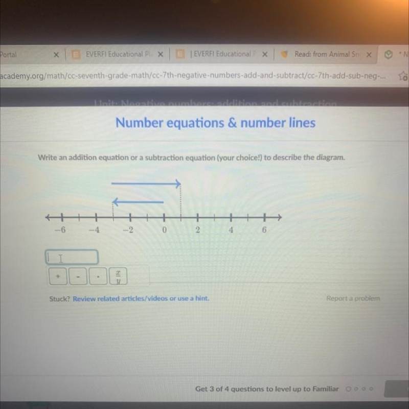 Write an addition equation or a subtraction equation (your choice!) to describe the-example-1