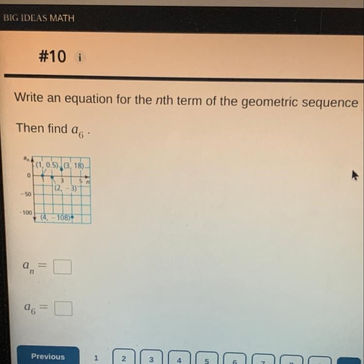 Write an equation for the nth term of the geometric sequence-example-1