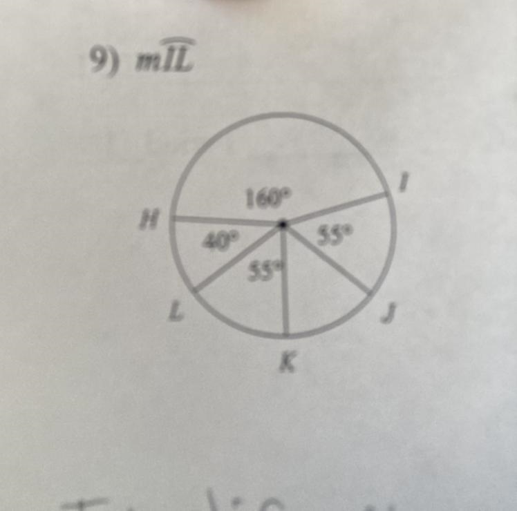 9) mIL H 40° 160° 55° K 55°-example-1