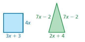 The square and triangle shown below have the same perimeter. What is the perimeter-example-1