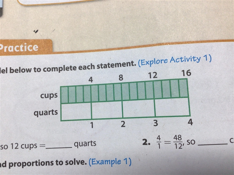 4/1 = 12/3 so 12 cups =_____ quarts-example-1