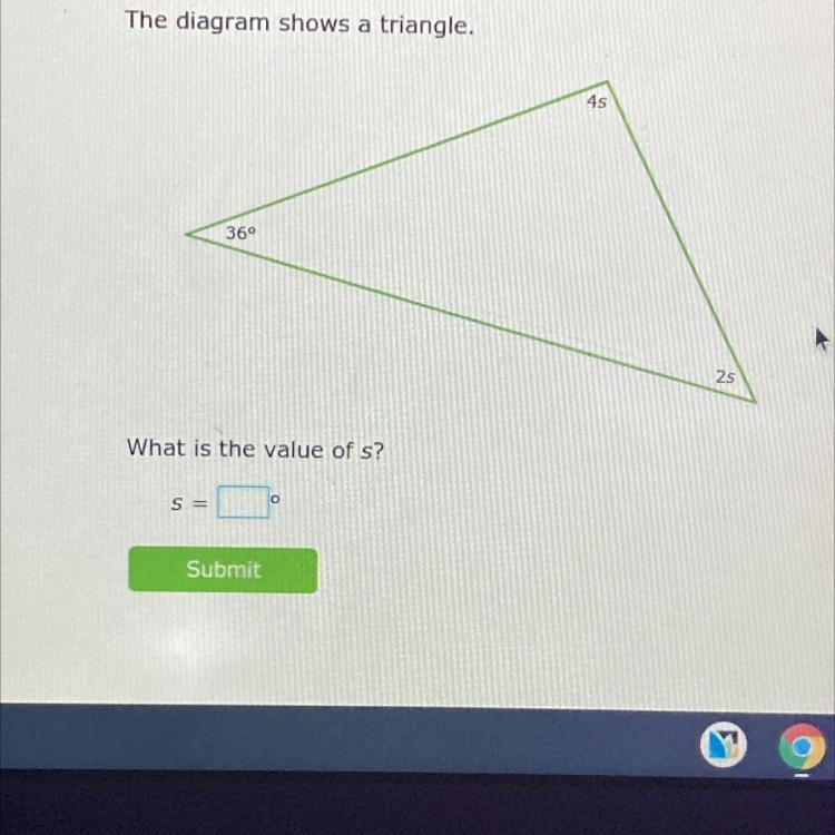 Triangle angle sum theorem what is the value of s?-example-1