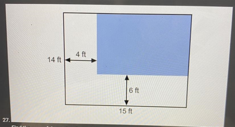 Find the area of the region that is NOT shaded.-example-1