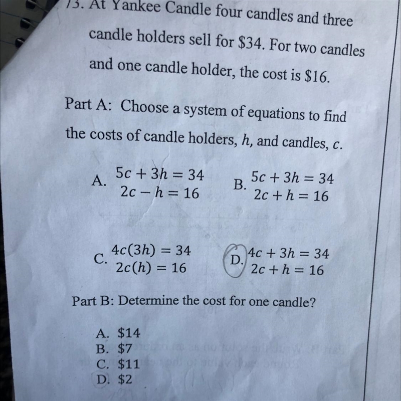 Determine the cost for one candle?-example-1