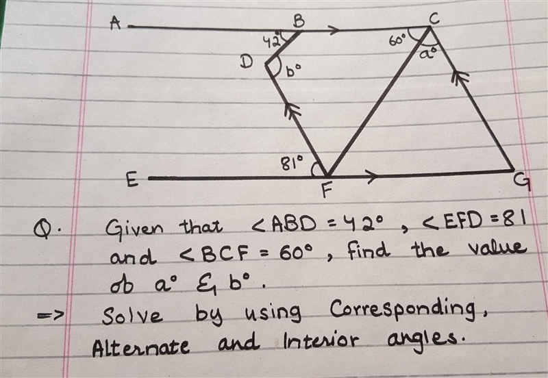 Solve this asap Given that <ABD= 42°, <EFD= 81° and <BCF= 60°, find the value-example-1