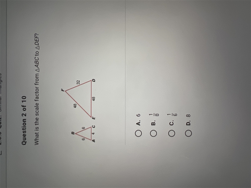 What is the scale factor from ABC to DEF-example-1