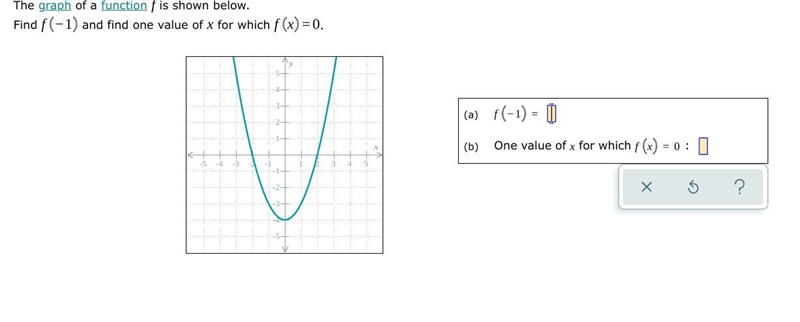 Find f(-1) and find one value of x for which f(x)=0-example-1