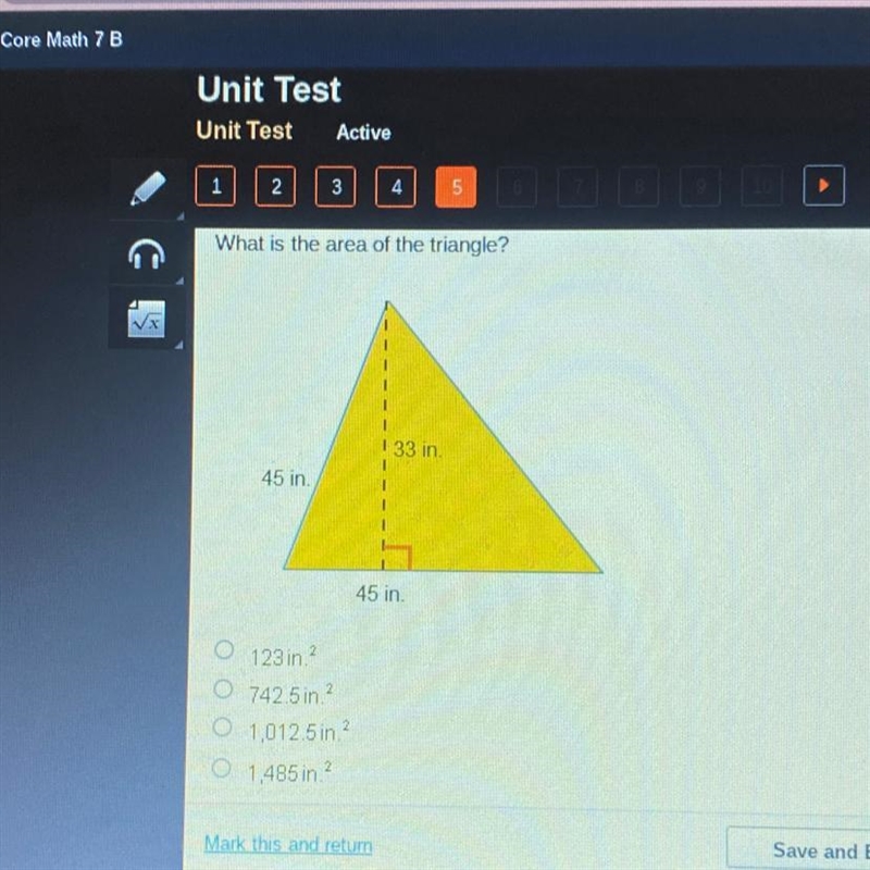 What is the area of the triangle?-example-1