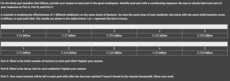 A scientist is studying the effectiveness of 2 different antibiotics on the same strain-example-1