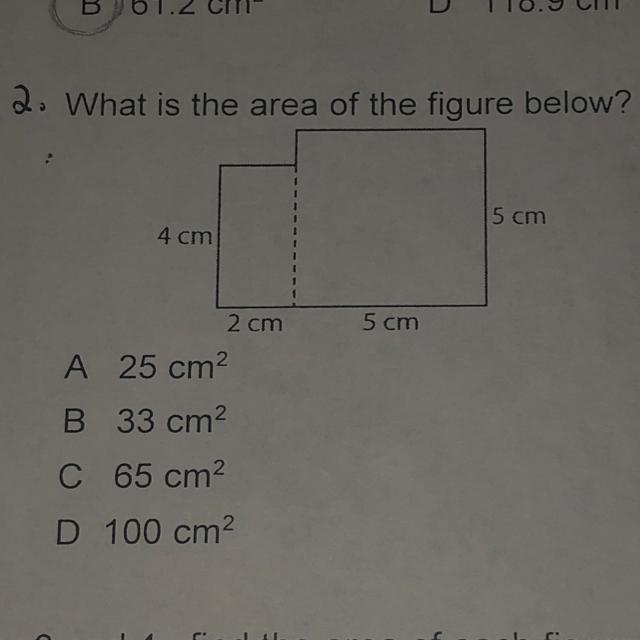 What is the area of the figure below?-example-1