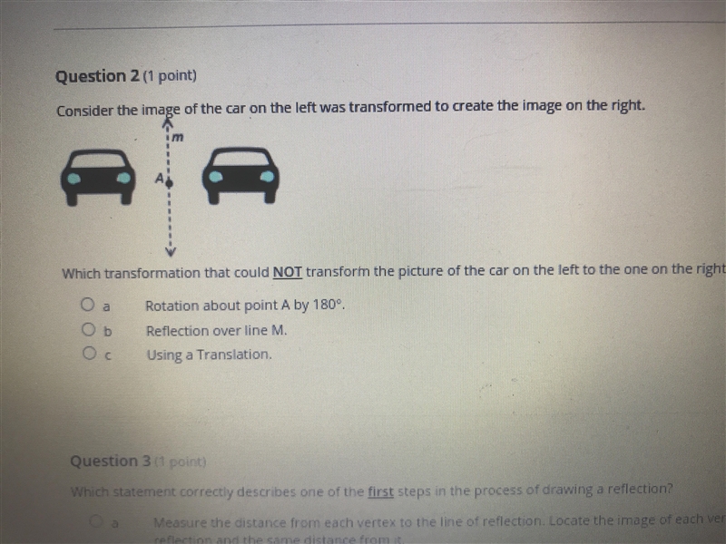 Which transformation could not transform the picture of the car on the left to the-example-1