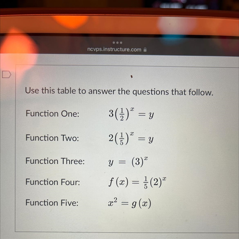 What function has a growth factor of 3 what function has an initial value of 2 what-example-1