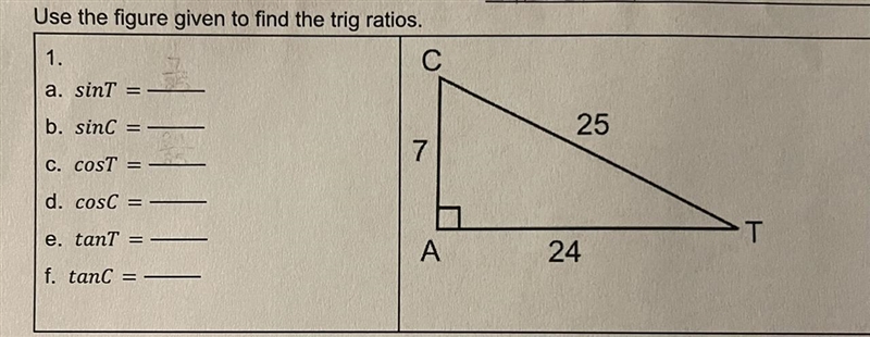 Please help! i don’t know how to find trig ratios-example-1