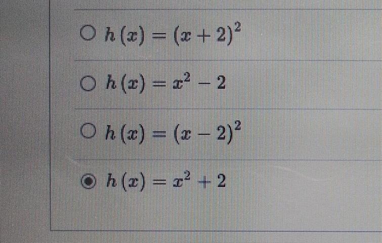 Which of the following functions translates the graph of the parent function f (2) = 2? left-example-1