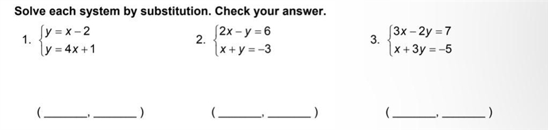 Solve each system by using substitution.-example-1