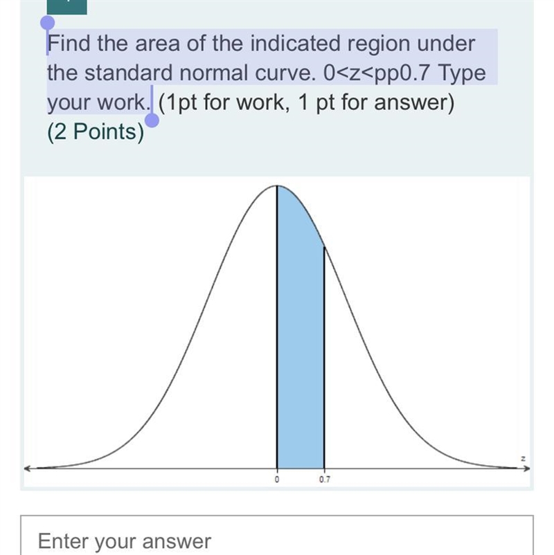 Find the area of the indicated region under the standard normal curve. 0-example-1