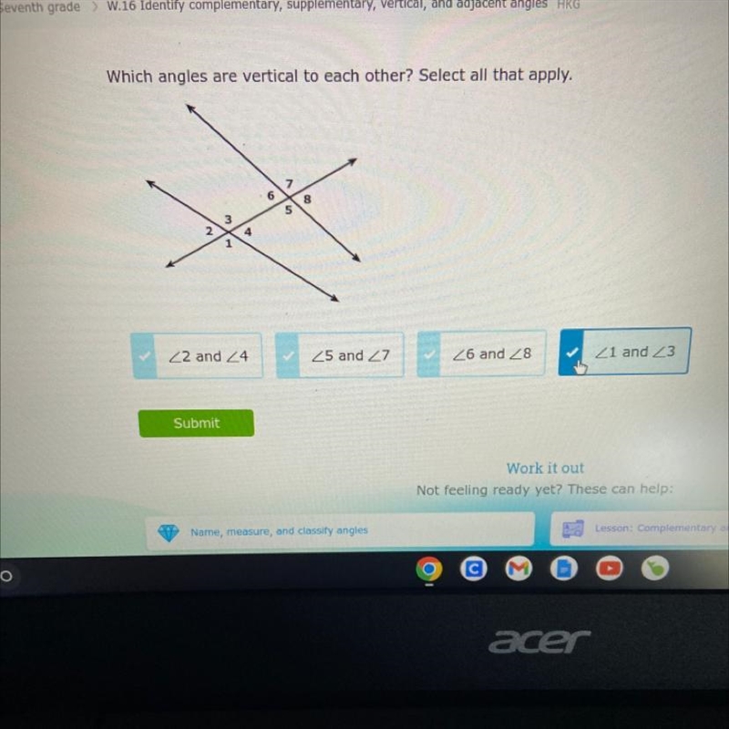 Which angles are vertical to each other?-example-1