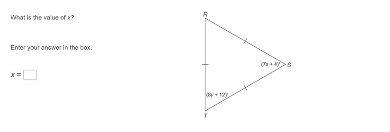 What is the value of x? (See attached image for details.) Enter your answer in the-example-1