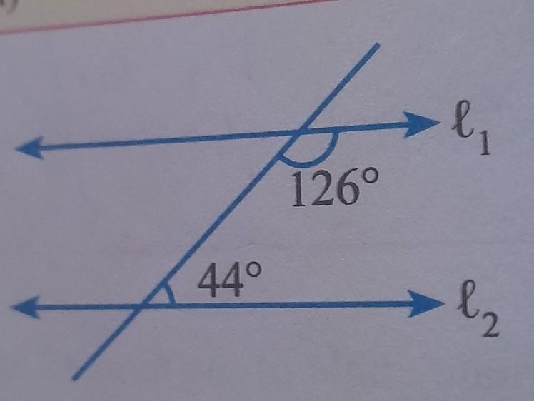 In the given figure prove that line 1 and line 2 are parrelel or not​-example-1