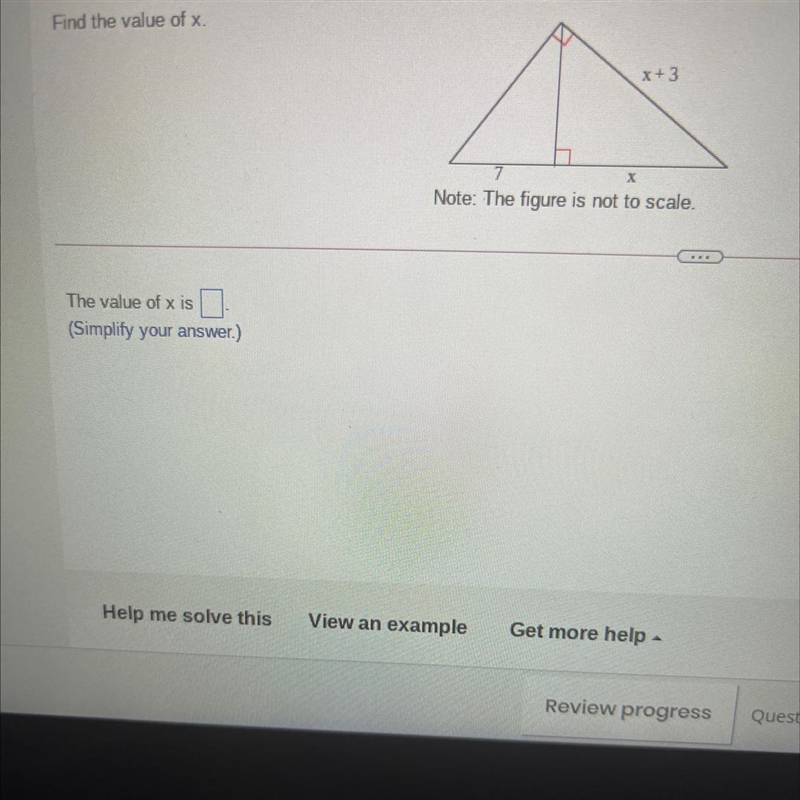 Solve for x and y. y 6 X 2 X= (Simplify your answer. Type an exact answer, using radicals-example-1