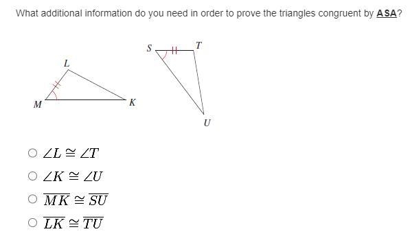 What additional information do you need in order to prove the triangles congruent-example-1